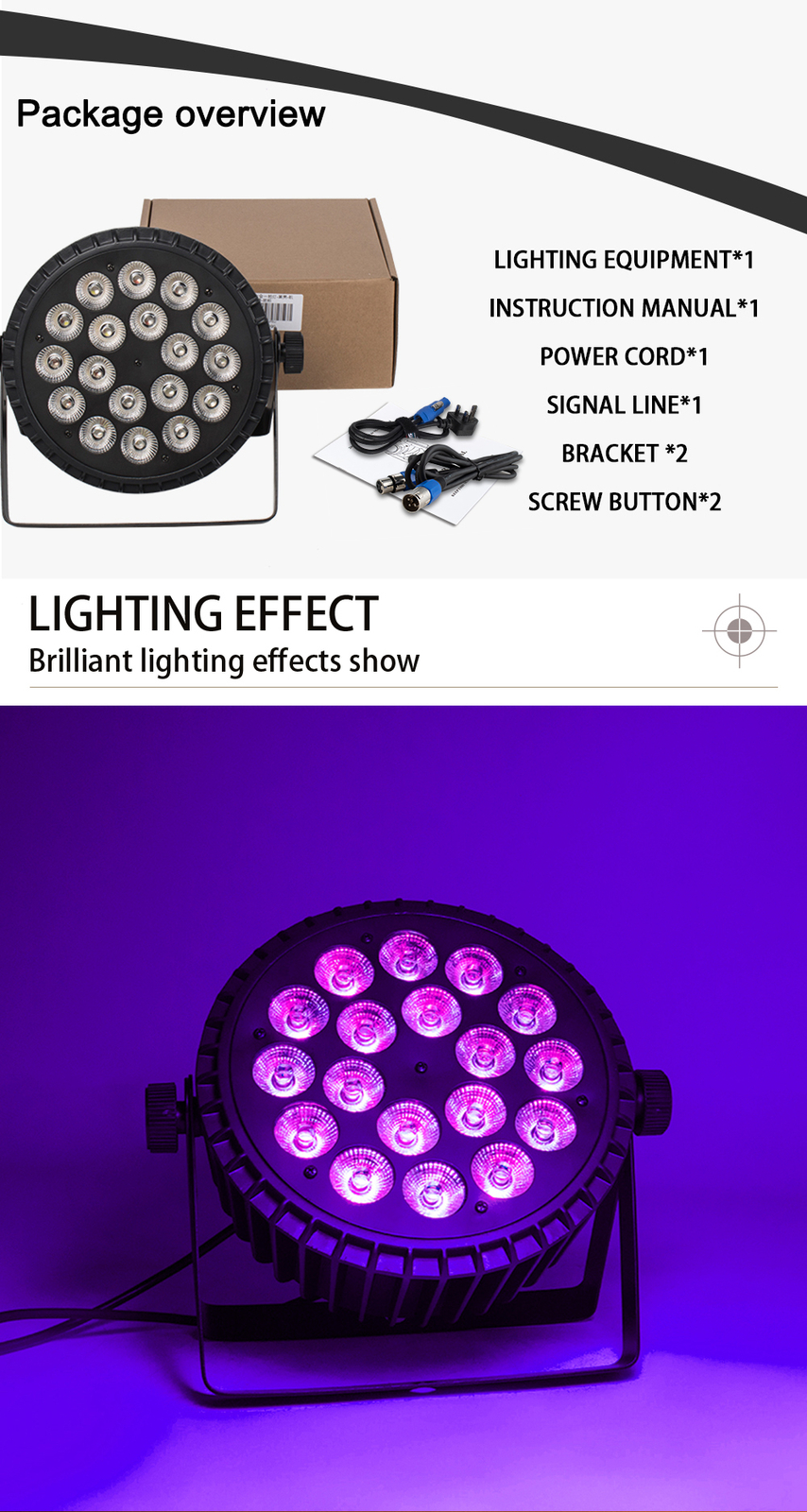 4Pcs SHEHDS Aluminum Alloy LED Flat Par 18X18W RGBWAUV Par Stage Lights DJ Disco