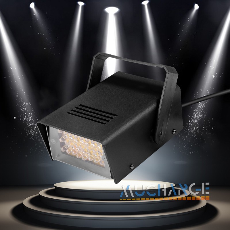24LED DJ Party Strobe Lights Flash Stage Effect Light Disco Bright White Lamp