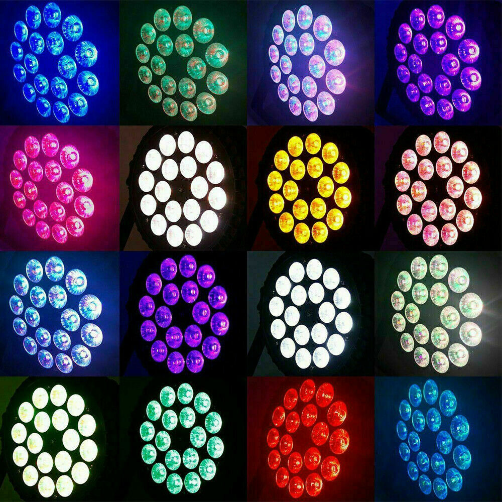 270W RGBW Stage Beam Lighting 18 LED DMX-512 PAR Lights DJ Disco Party Show Lamp
