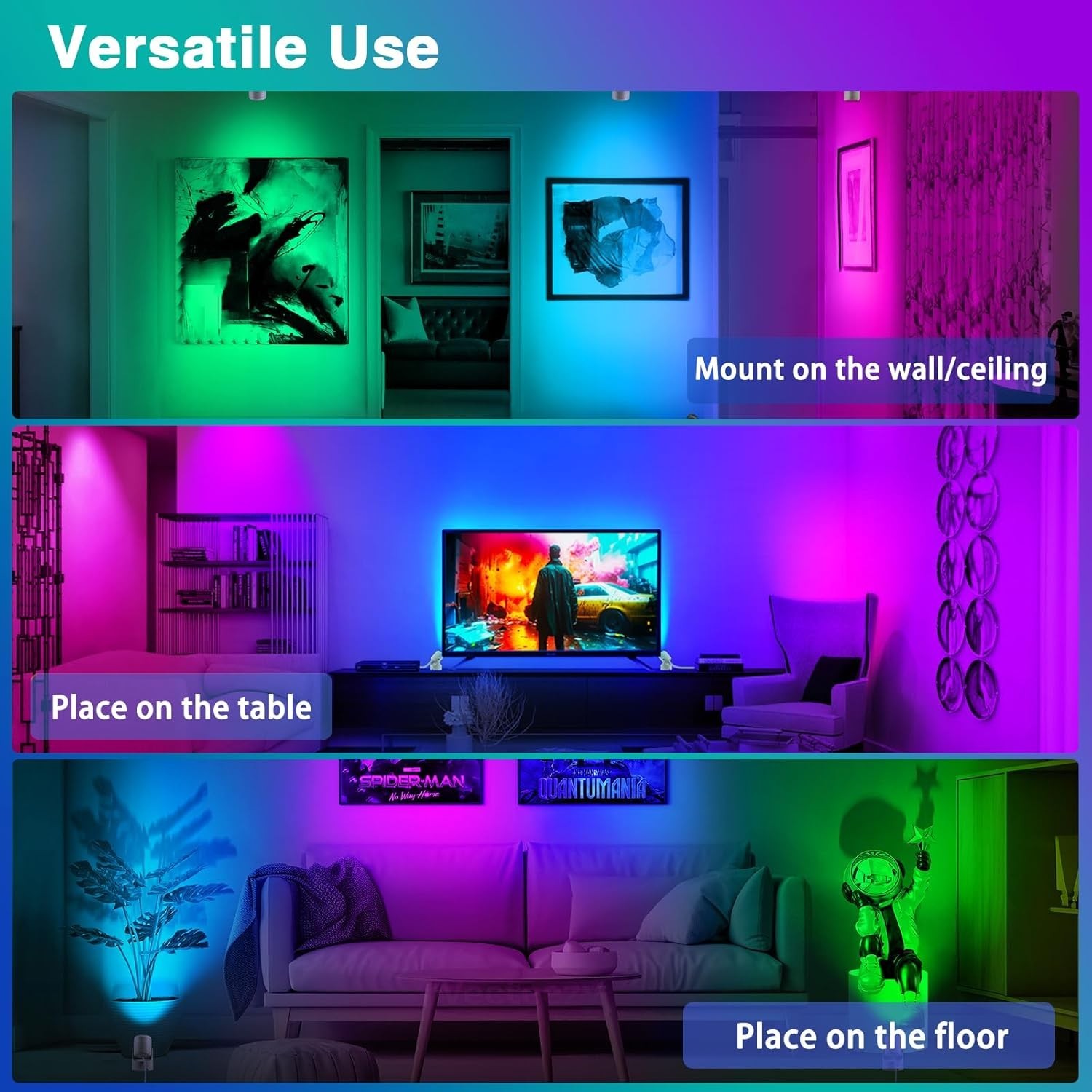 Stylish Indoor LED Spotlights – 6W RGBW Remote Dimmable Uplights for Home Decor