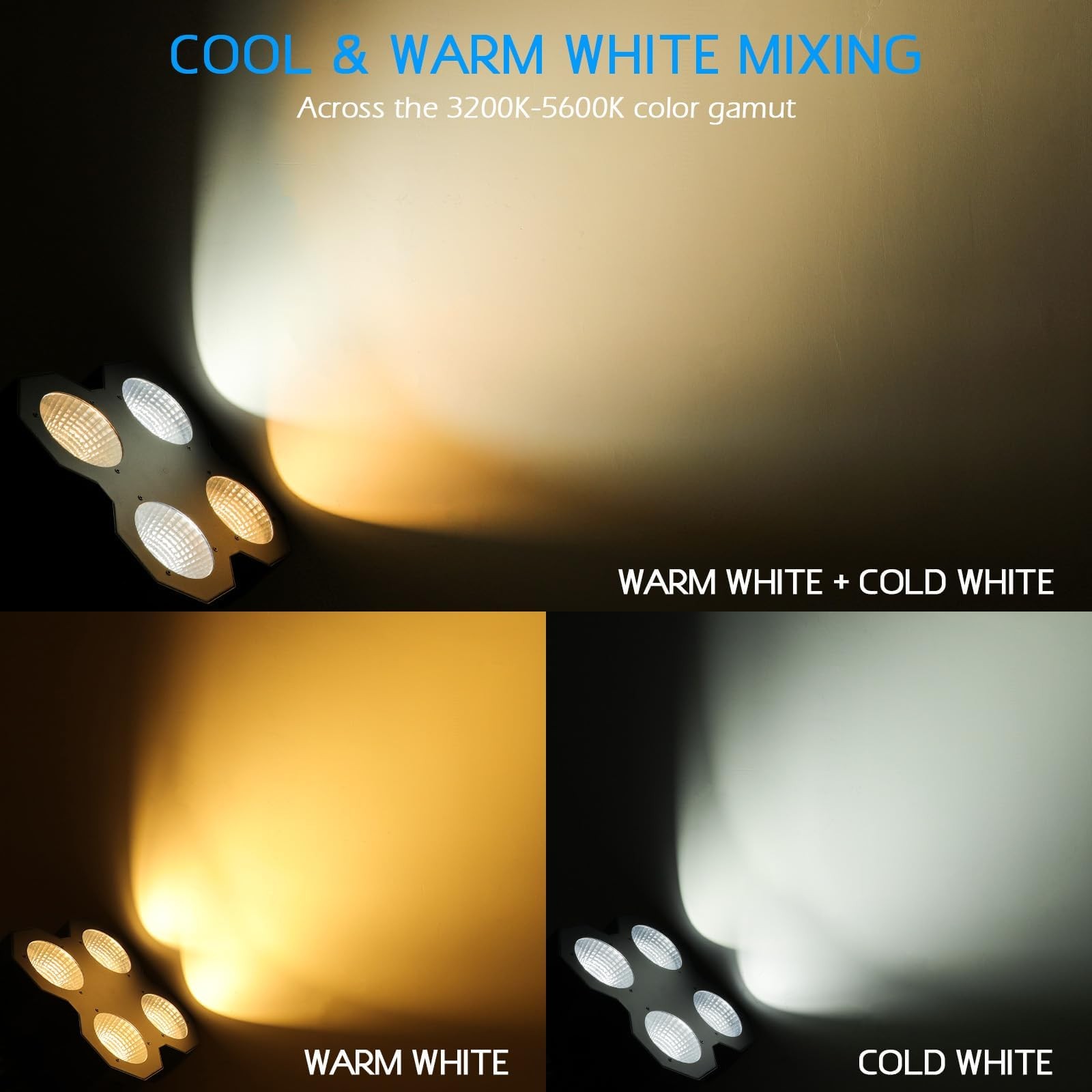 ENDYSHOW LED Blinder Stage Light,200W COB Par Cool White and Warm White Uplig…