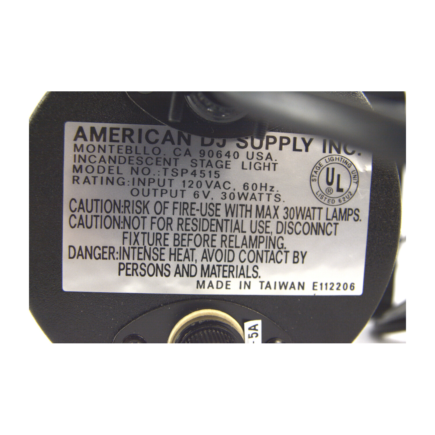 American DJ Supply Incandescent 30W Stage Light TSP4515 w/Adjustable Mount #3