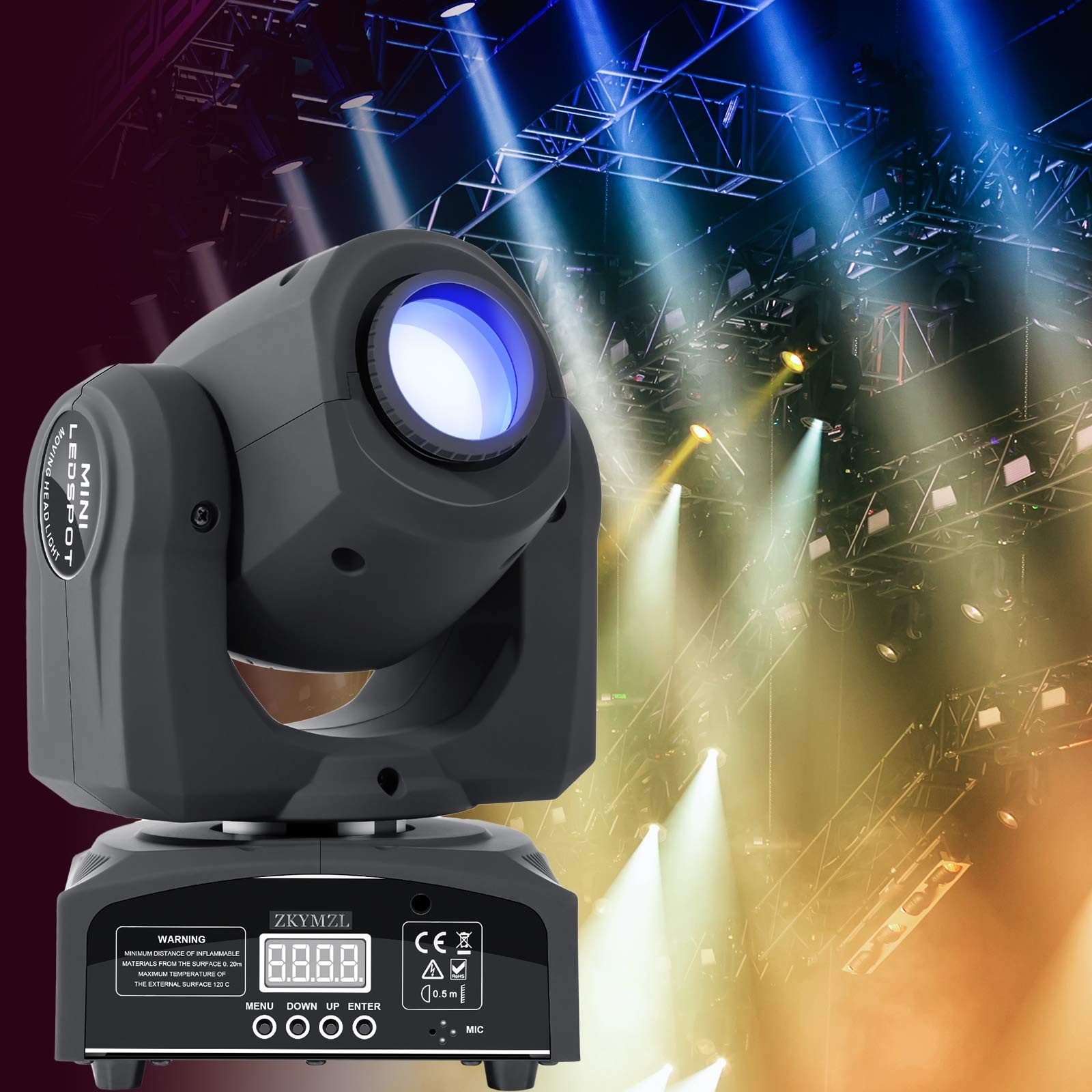 25W LED Moving Head DJ Lights – 8 Gobos, 8 Colors, 9/11 Channels, DMX 512, Sound