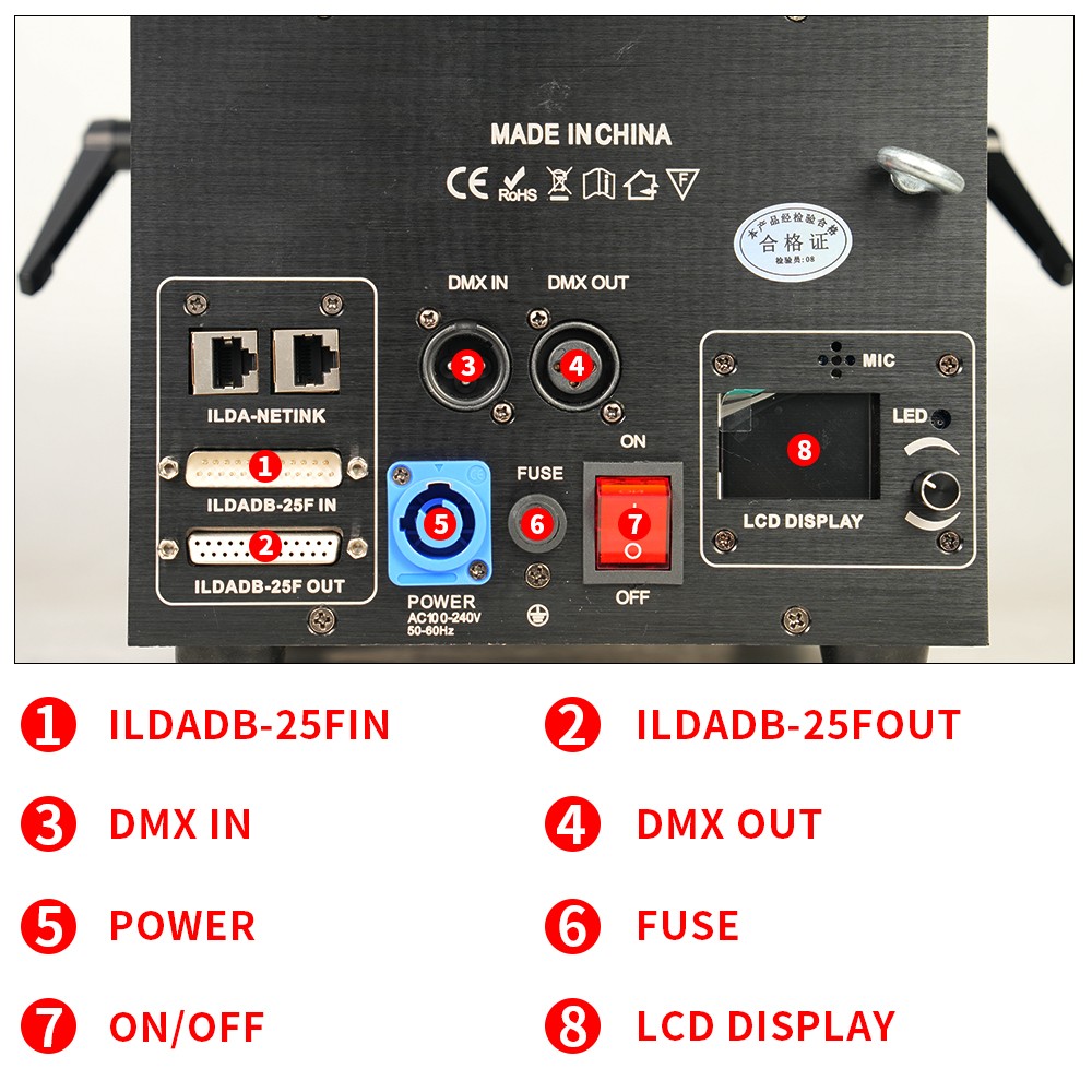 8W Full Color Animation Laser Light DMX APP Control RGB Wedding Effect Lighting