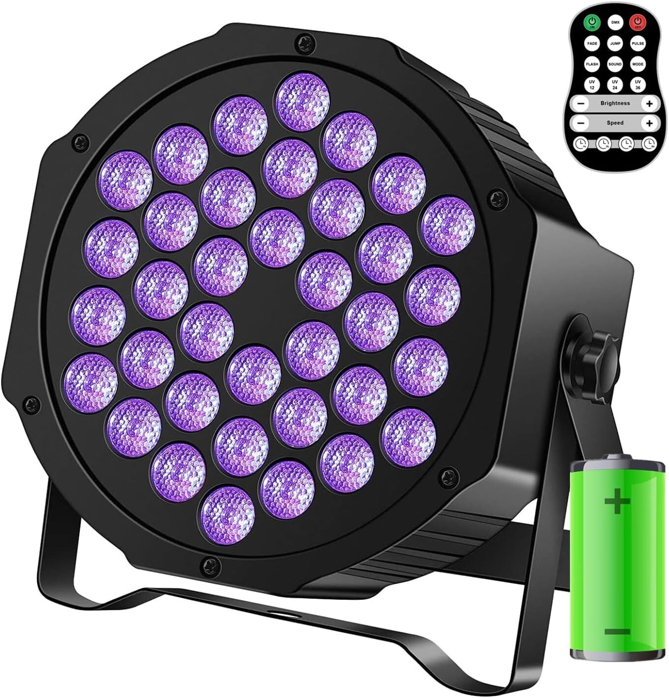 U`King 72W Rechargeable Black Lights for Glow Party Battery Powered with Remote