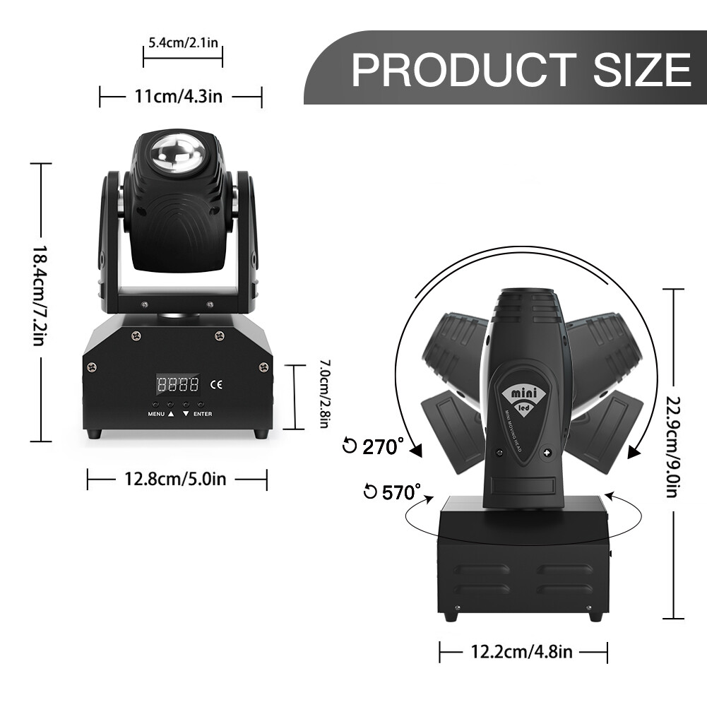 8PCS 100W LED Moving Head Lights RGBW Gobo Beam Stage Spot Light DJ Disco DMX