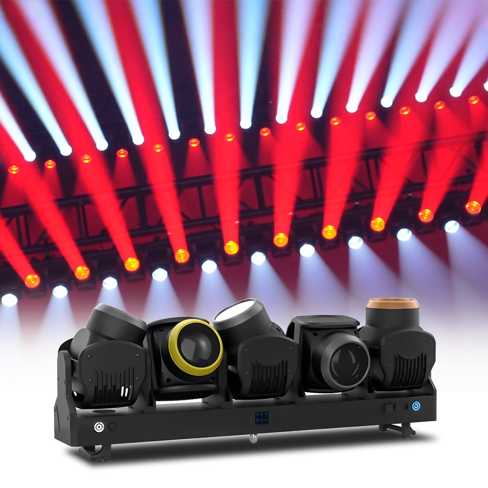 5x120W LED Moving Head Matrix Light DMX RGB 3in1 Zoom Beam Strobe Halo Ring