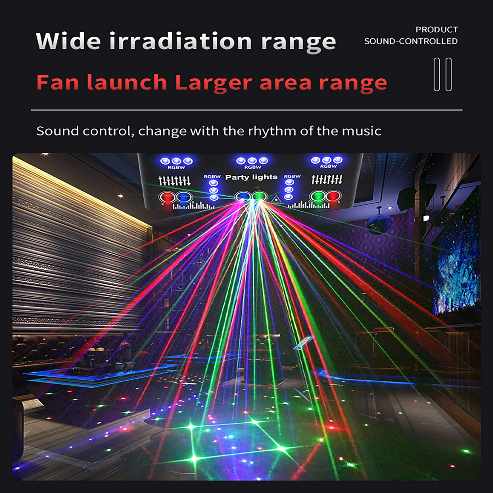 64 Pattern DJ Disco Party Stage Light Laser Projector 15 LED RGB Show Lighting