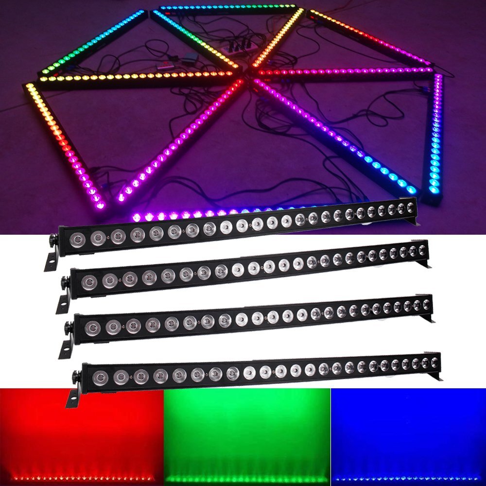 96W RGB Wall Wash Bar Light 24LED DMX Stage Strip Party DJ Disco Lamp+ Remote