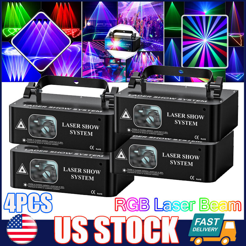 DMX RGB LED 500mW Laser Beam Scanner Projector DJ Disco Party Stage Laser Light