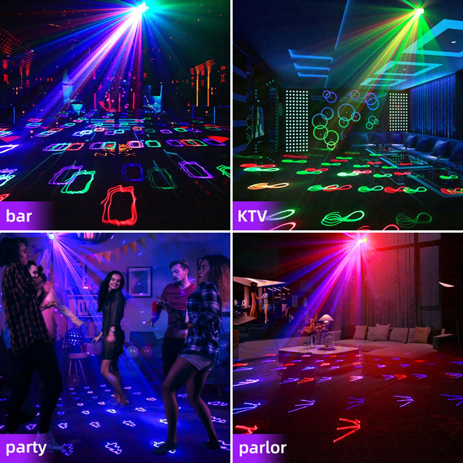 6IN1 Stage Laser Light Disco Party LED UV Stage Lighting System Club Stage Light