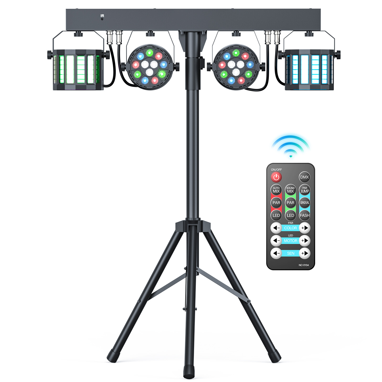 Stage Par Light LED DJ Lights with Stand Package Stage Light System DMX & Remote