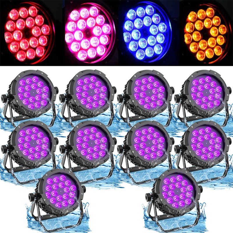 10x 270W Waterproof RGBWA UV LED Par Stage Lighting DMX Par Wash Light Outdoor