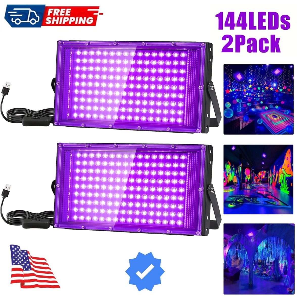 2Pcs UV Black Light 150W Bar UV LED Stage Blacklight Party DJ Club Halloween