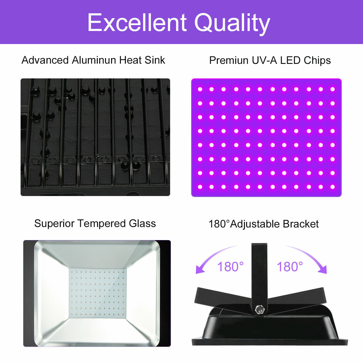 80W 100W 150W LED UV Black Light Stage Floodlight Party DJ Club IP66 +Free Tapes