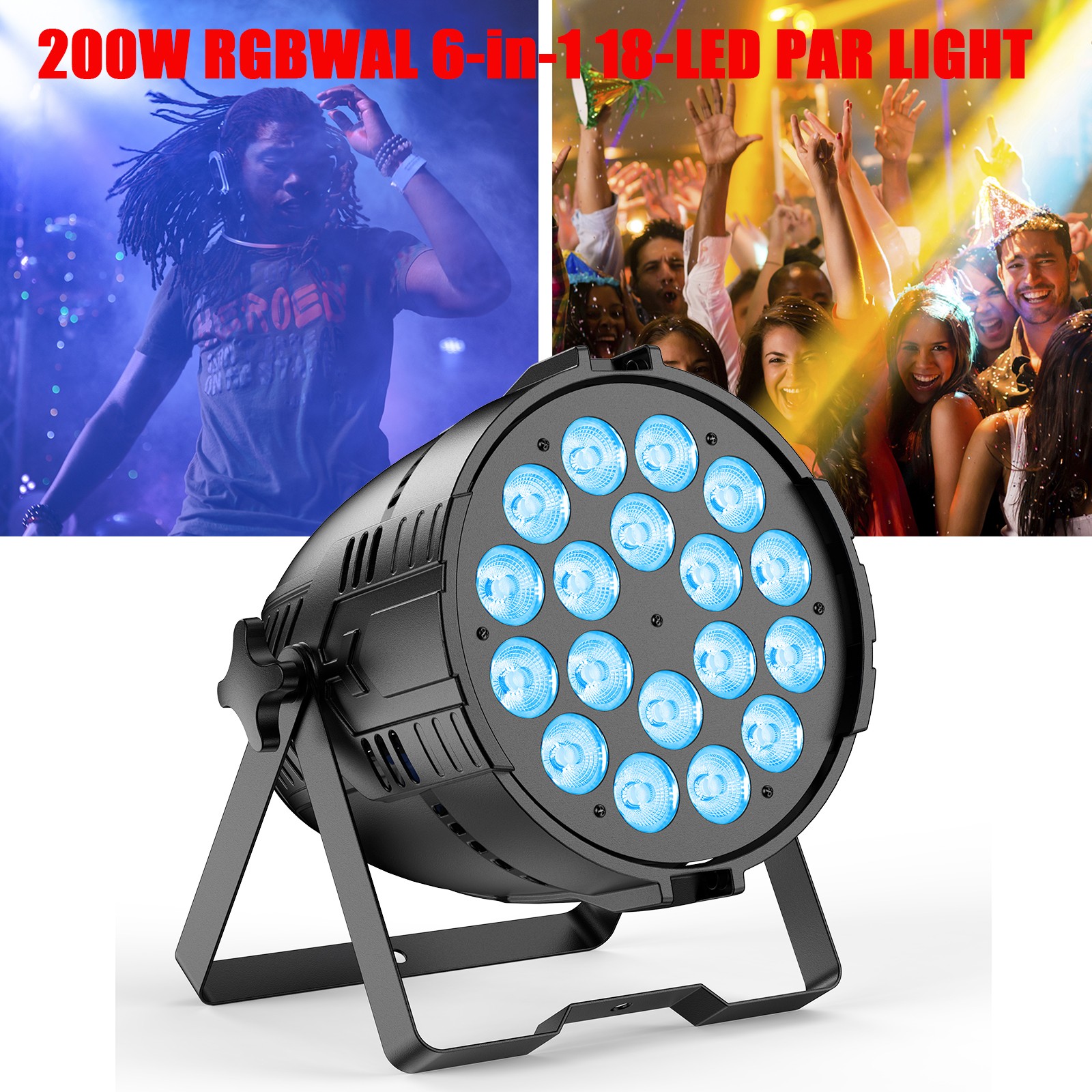 200W 18 LED RGBWAL Wall Wash Par Light DJ Disco Party Stage Up Lighting US DMX