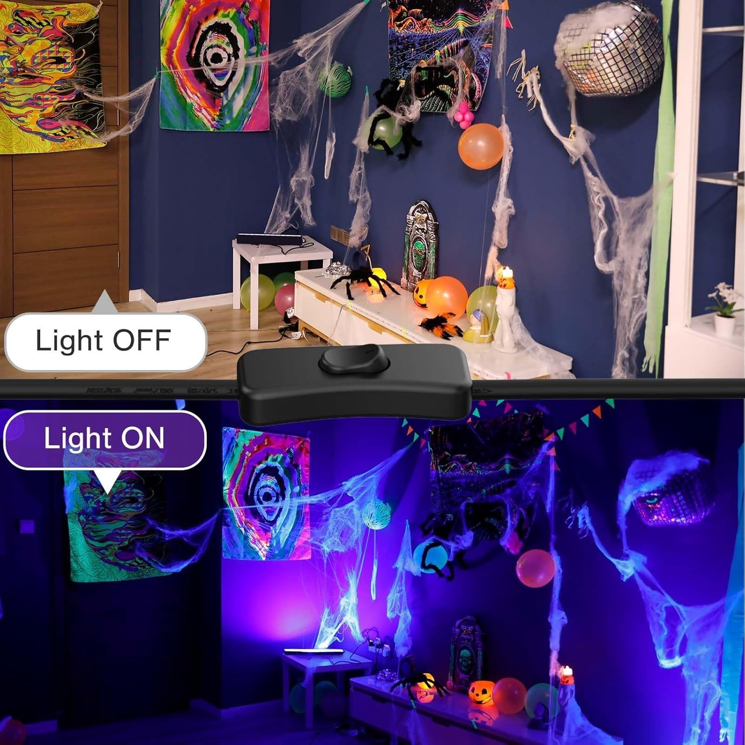 40W LED Black Light Bar for Glow Party, Blacklight with Plug &Switch, Each Light