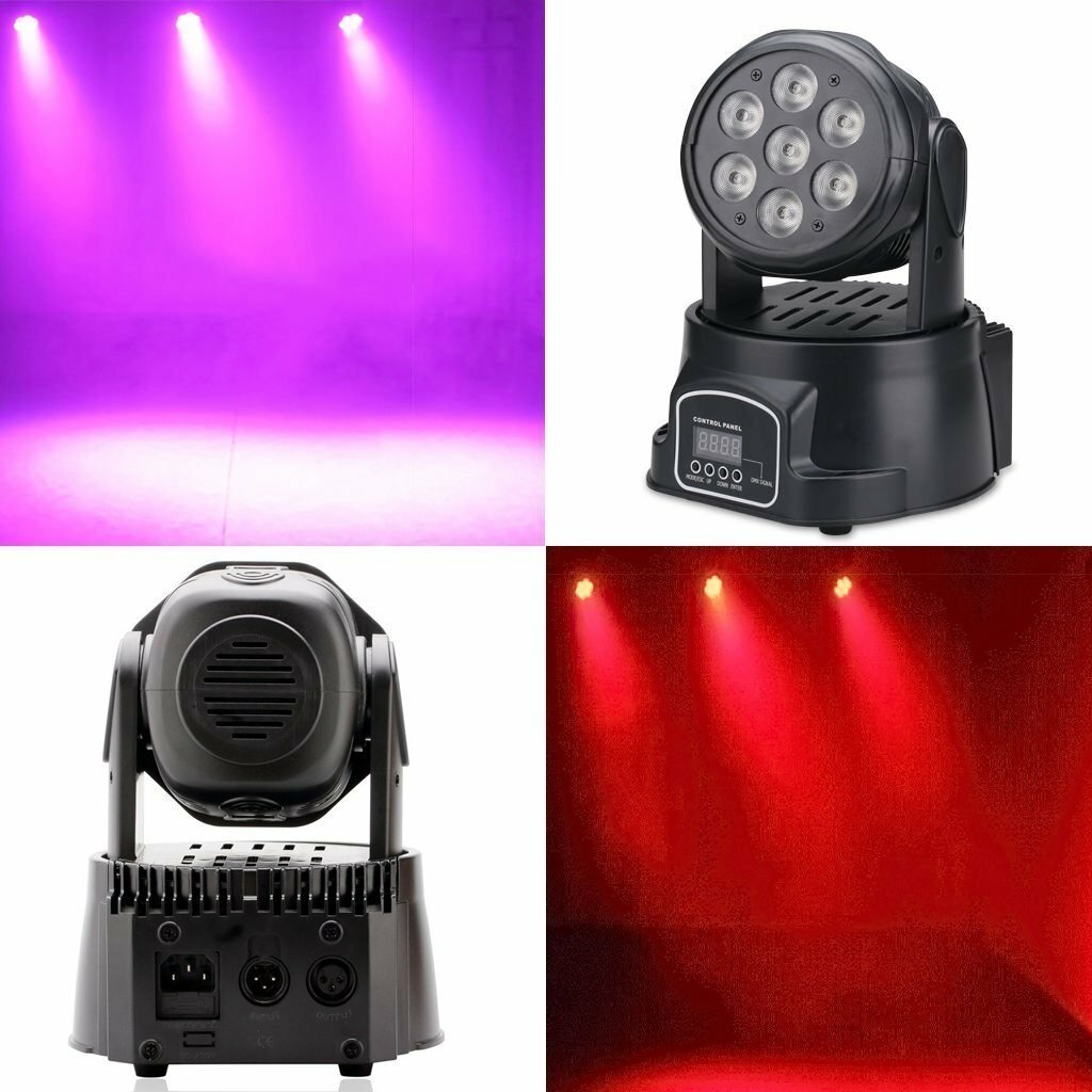 8PCS 105W 7 LED RGBW Stage Lighting Moving Light Beam DMX Party Disco DJ Lights