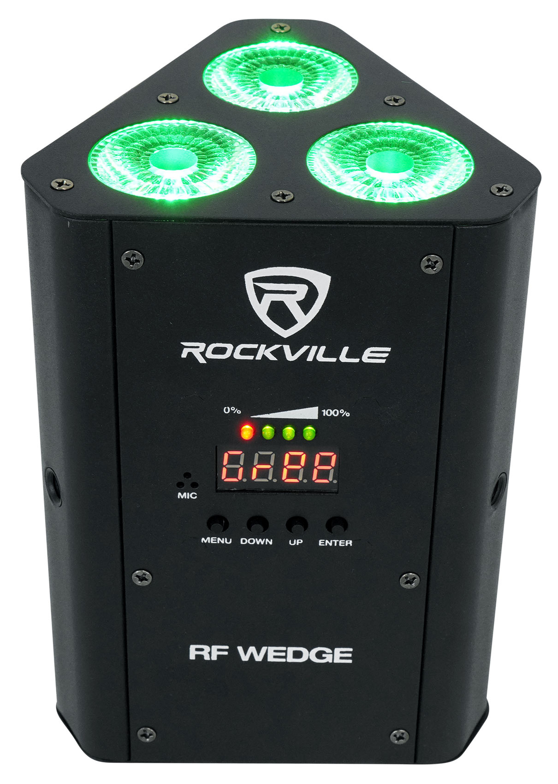 Rockville RF WEDGE BLACK RGBWA+UV Battery Wireless DMX DJ Par Up Light+RF Remote