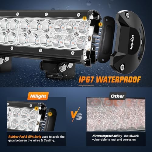 LED Light Bar 12 Inch 72W Spot Flood Combo Beam Off Road Lamp Fishing Purple