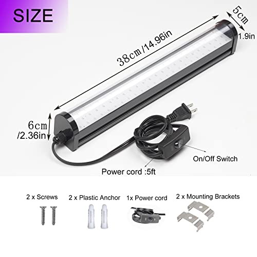Black Light Bar, 25W Portable UV LED Black Light with Plug, Switch, 5ft Cord,
