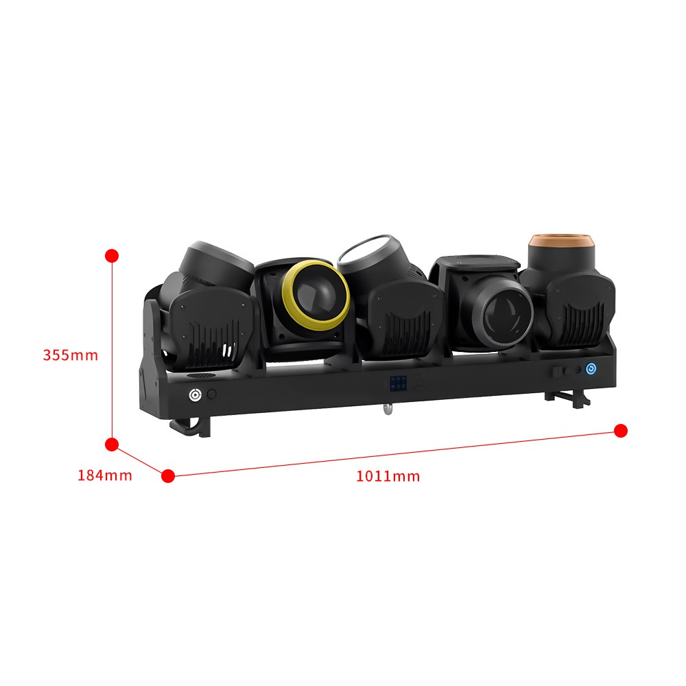 5x120W LED Moving Head Matrix Light DMX RGB 3in1 Zoom Beam Strobe Halo Ring