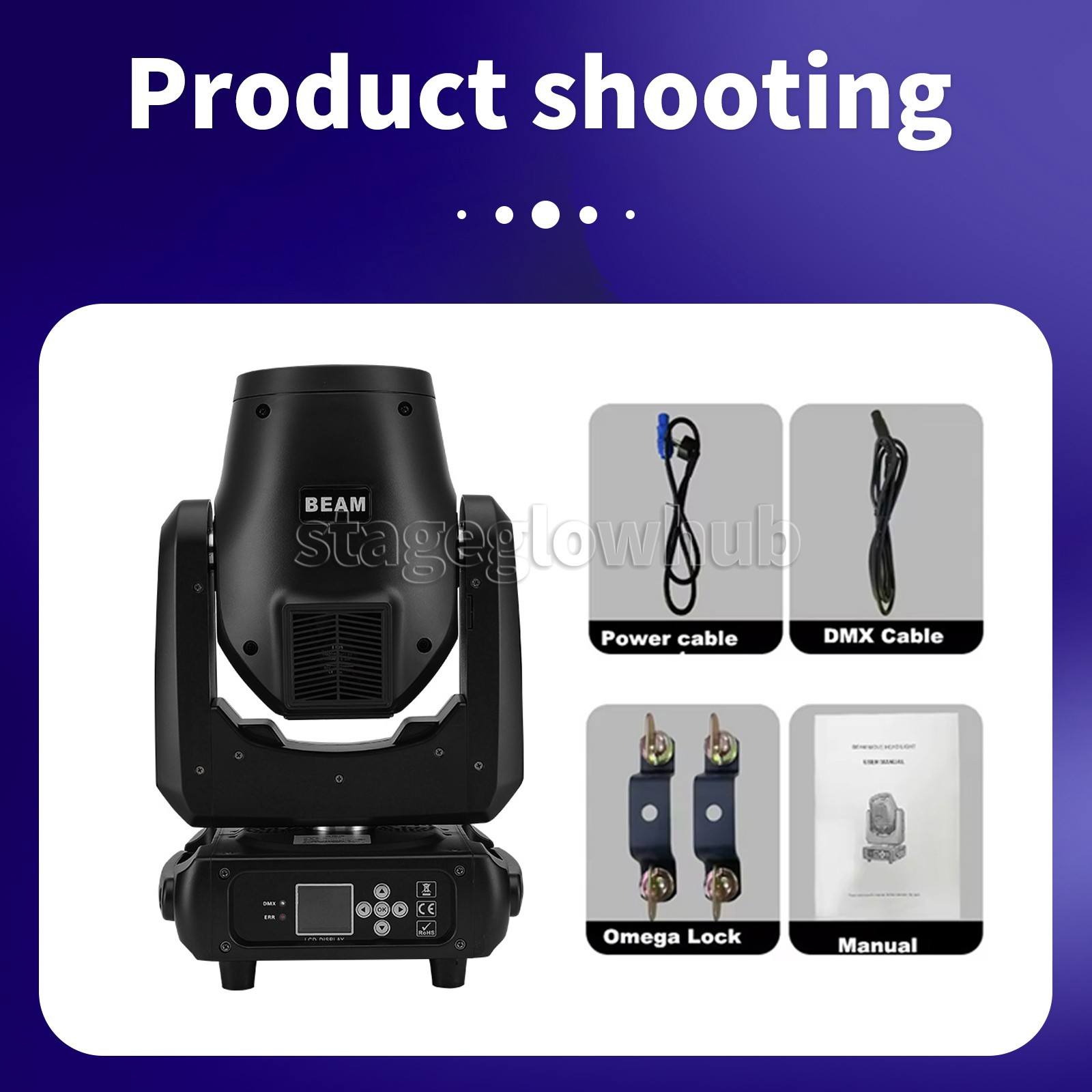 PAIDUN 2PCS Mini Beam 230W 7R Moving Head Light 24Prism Rainbow Effect Road Case