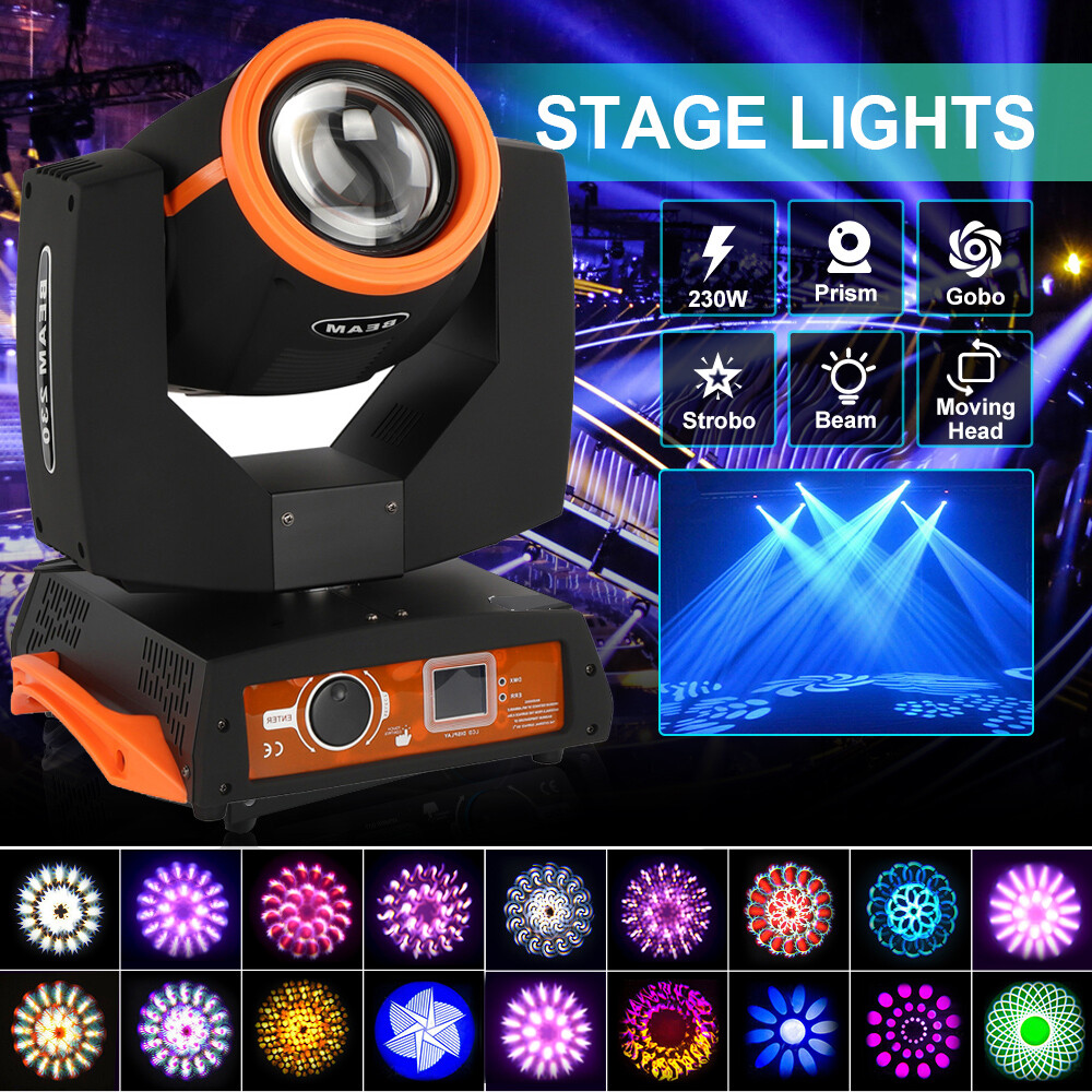 230W Beam Light Stage Light 7R Zoom 8Prism 14Colors Strobe DMX Moving Head Light
