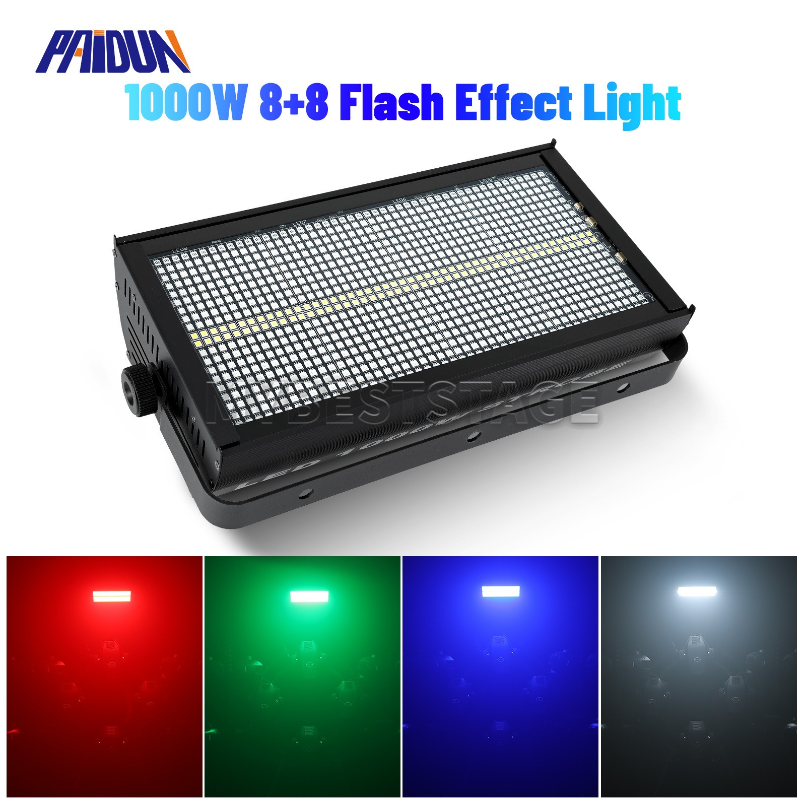 PAIDUN 1000W 8+8 RGBW LED Flash Strobe Wash Effect Stage Light DJ Disco Bar Show