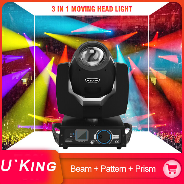 7R 230W LED Moving Head Beam Light 17 Gobo 8 Prism DJ Party Club Stage Lighting