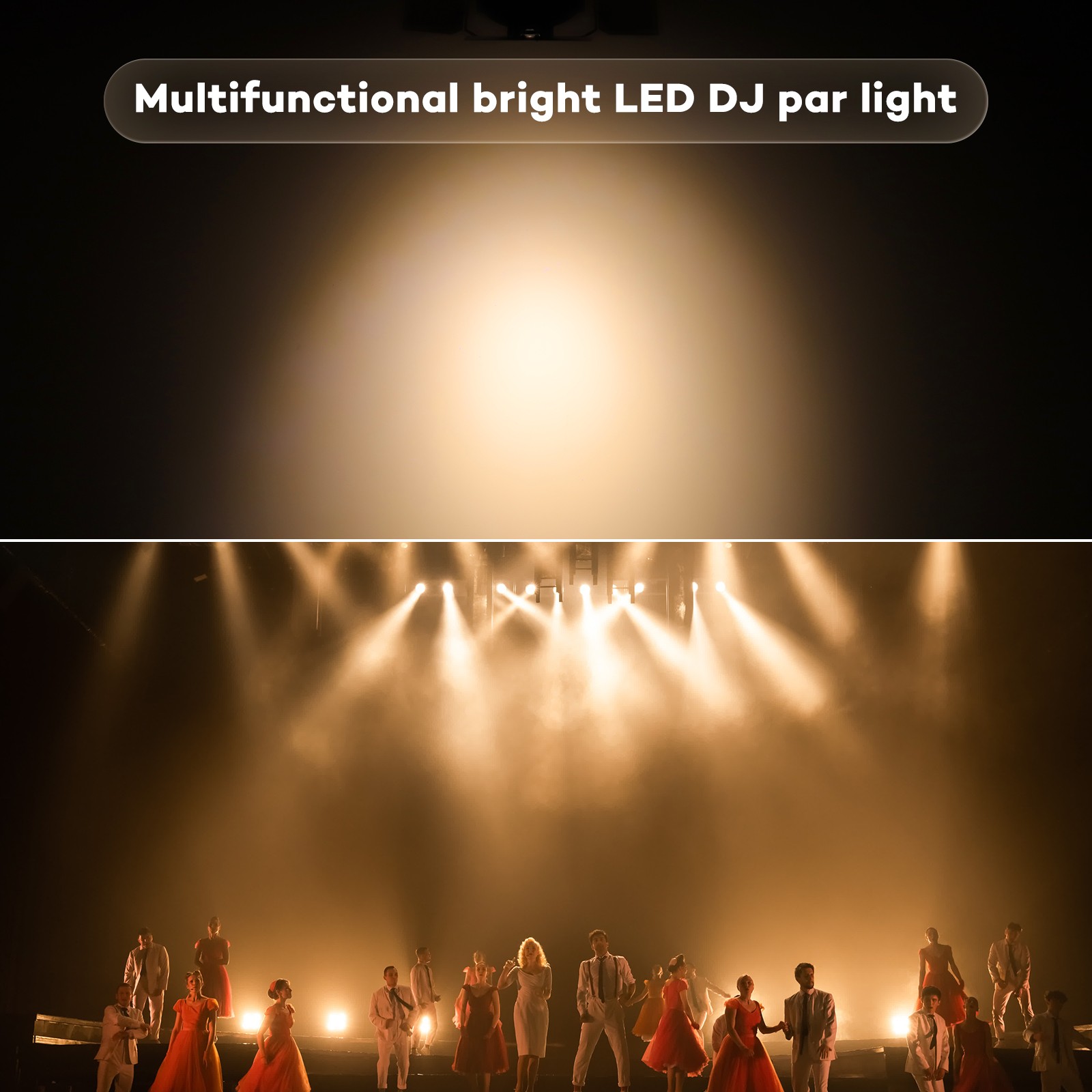 200W COB 4LED Par Light DMX Stage DJ Light Audience Light Spot w/Cover warm/cold