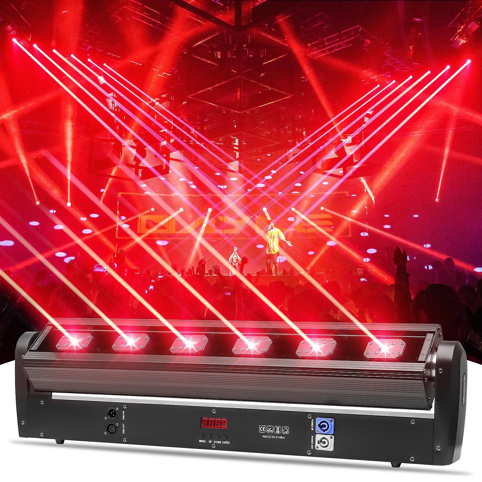 6x500mw 6 Eyes Red Laser Moving Head Light Stage Beam Lighting Disco Party Show