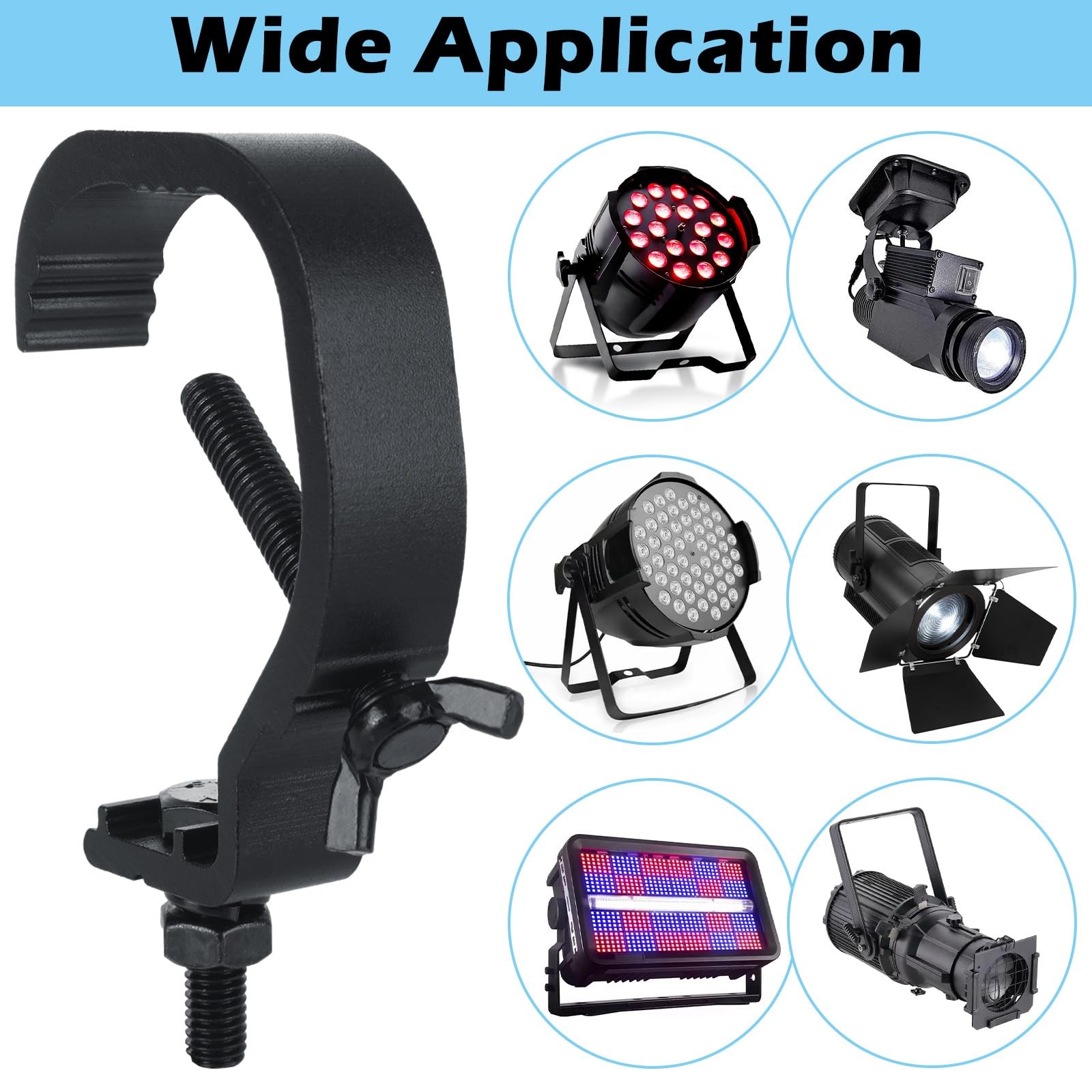 Heavy Duty Aluminum Alloy Stage Truss CClamp Hook DJ Par Light Black 15 Pack