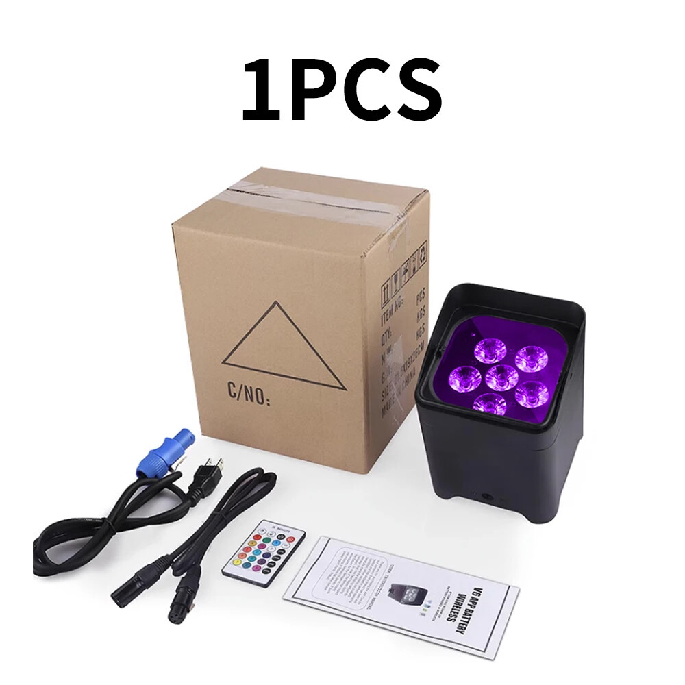 Wifi Remote DMX 6*18W RGBWAUV 6in1 Battery Powered Uplight LED Par Light Wedding
