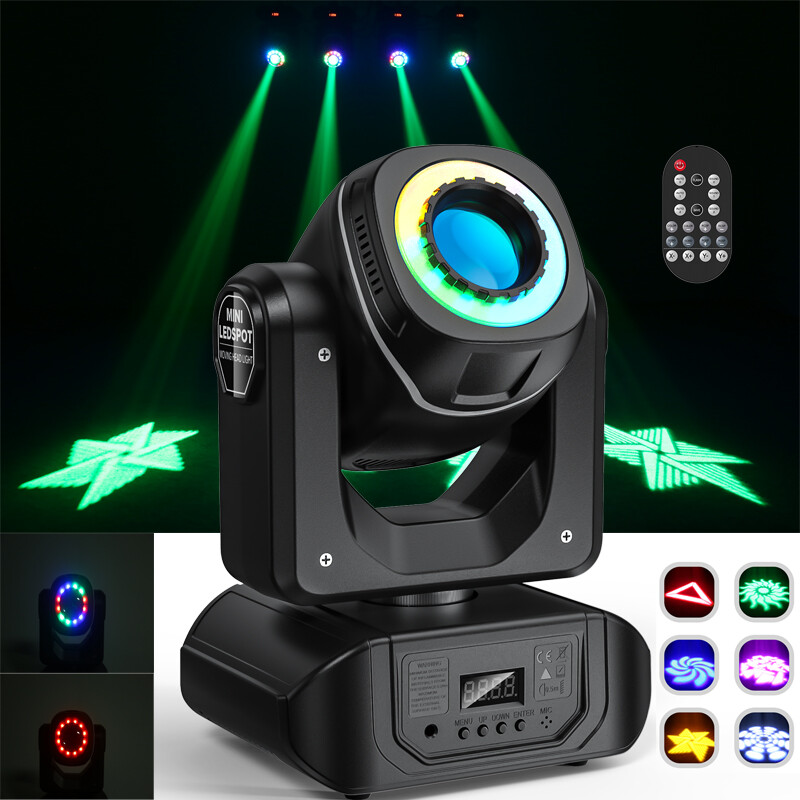 120W LED Moving Head Stage Light 8Patterns+Prism 8Colors Spotlight DMX DJ Lights