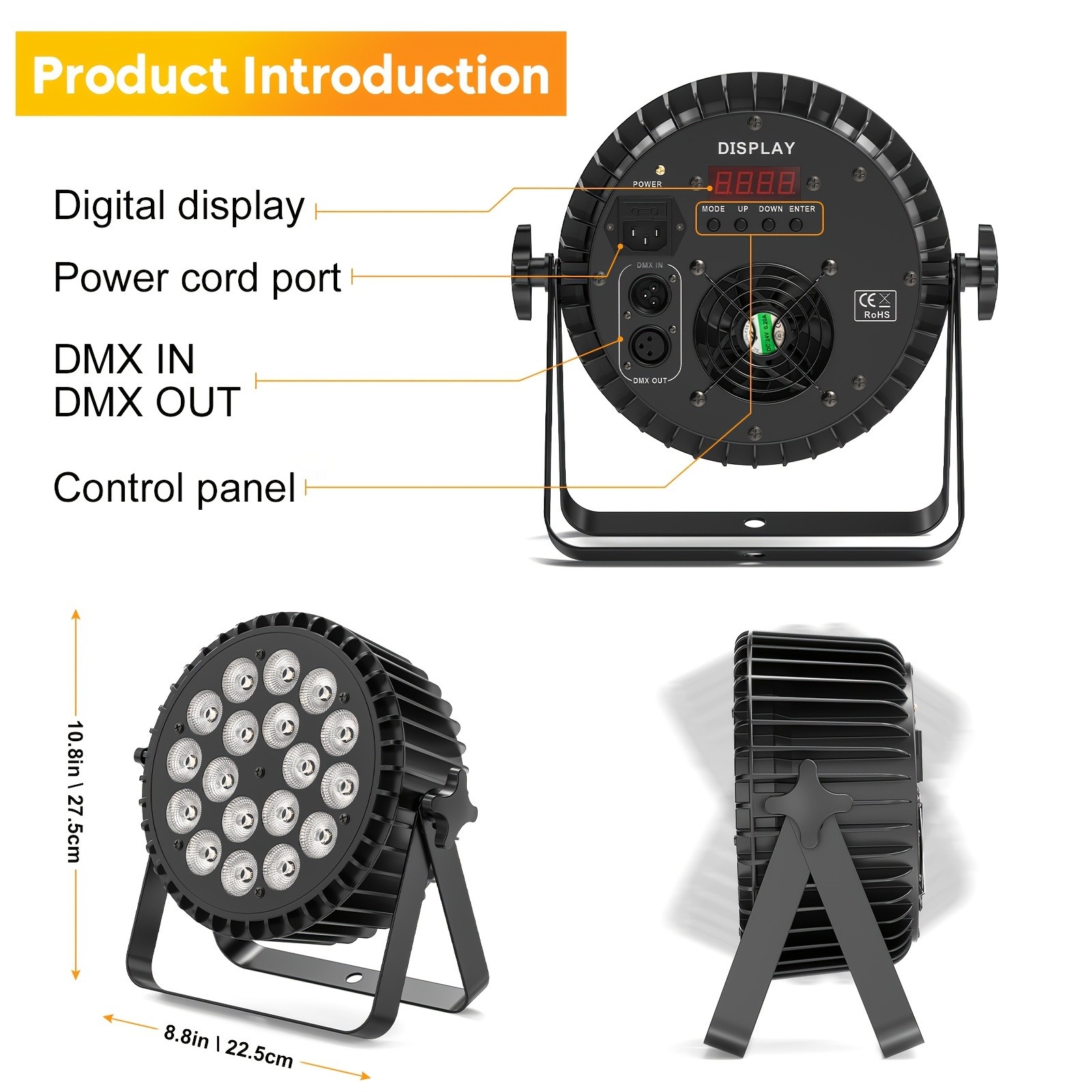 18 RGBW LED PAR Stage Light DMX512 4/8CH DJ Disco 25° 110W