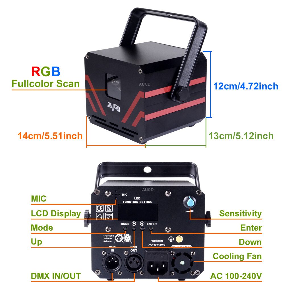 Remote APP Animation RGB Laser Projector Lights Disco DJ Party Show Stage Lights