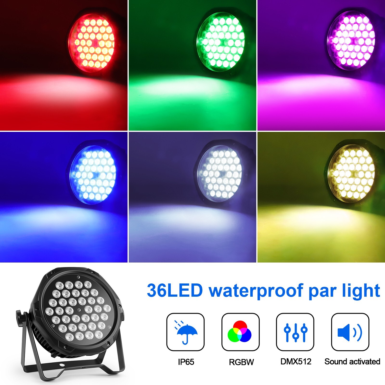 270W RGB LED Par Light DMX Stage DJ Disco Beam Party Light Uplight Wash Light US
