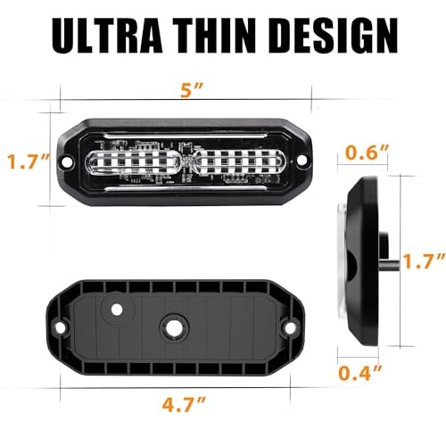 8PCS LED Strobe Lights 12V Sync Feature 12LED Emergency Hazard Warning Green