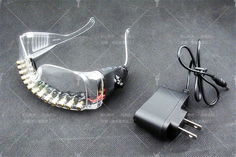 18 Head Laser Glasses Club DJ Party LED Stage Lighting Effects Dancer Eyeglass