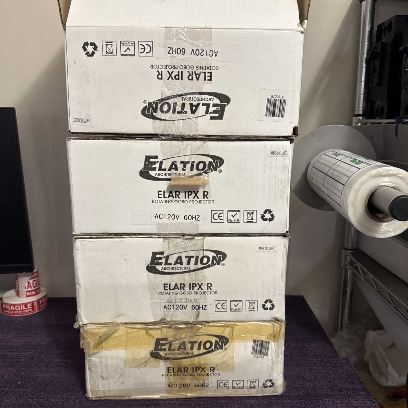 Elation ELAR IPX R Rotating Gobo Projectors, New Old Stock Open Box.