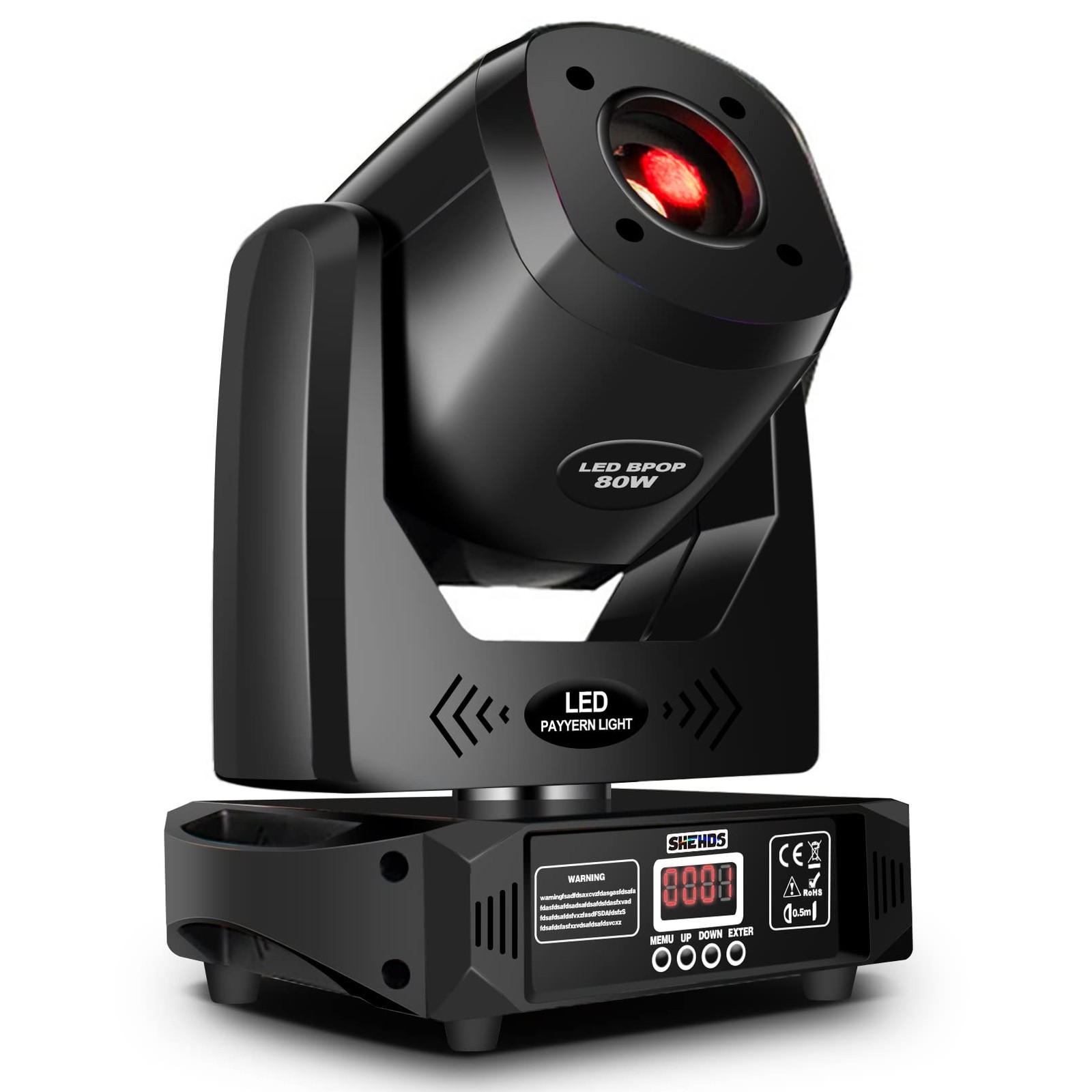 SHEHDS Moving Head Light LED 80W Spotlights with 8 Colors 8 Gobos DJ Lights 3-Fa