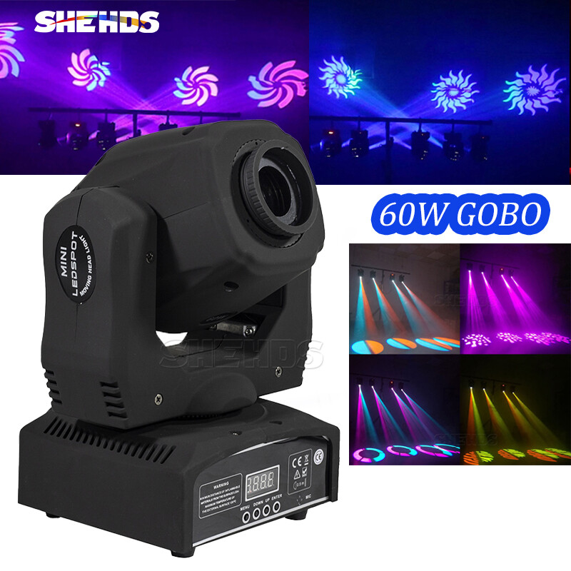 SHEHDS LED GOBO Spot 60W Moving Head Stage Lighting For Wedding KTV Disco Show