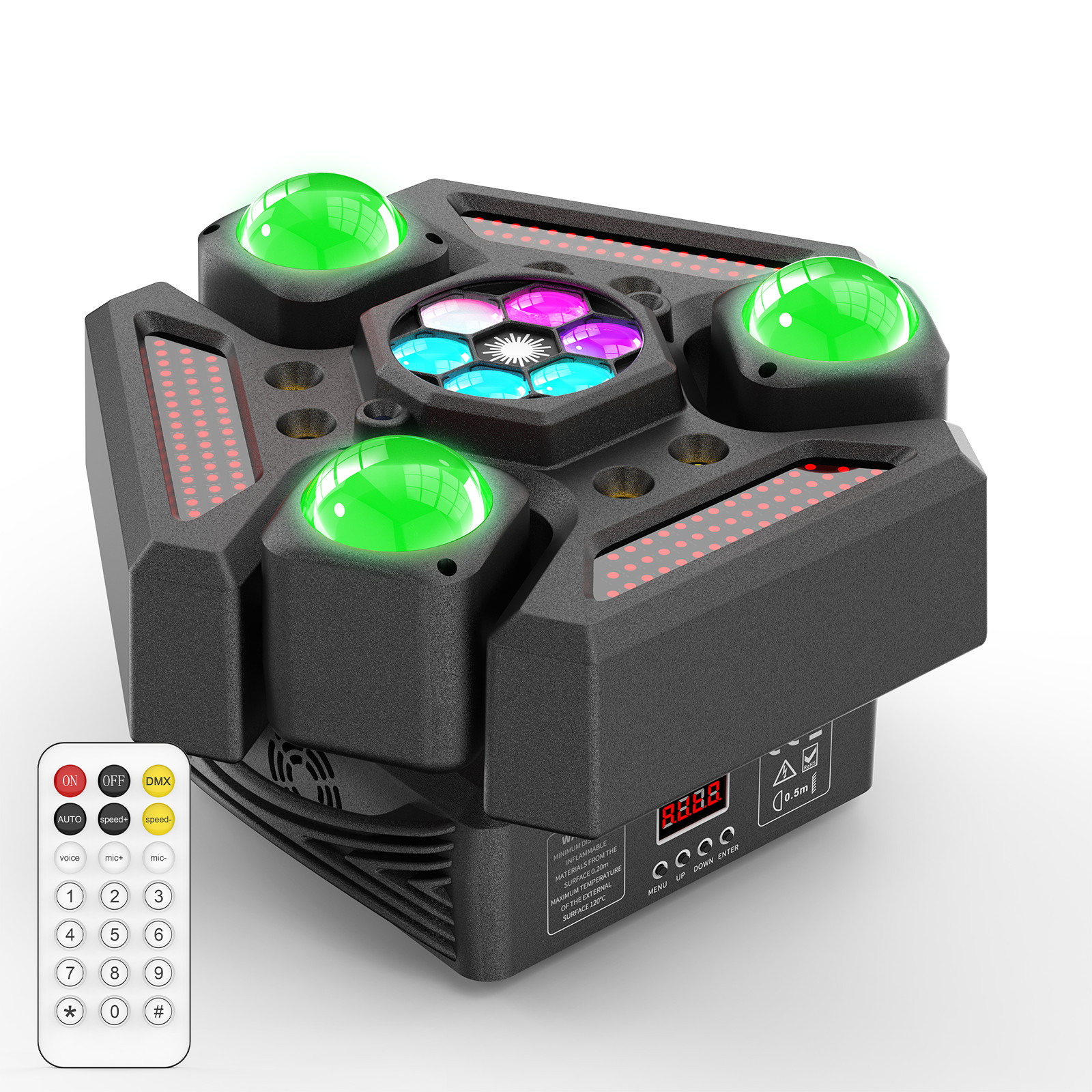 220W LED 3-Arms Laser Moving Head Light RGBW Beam Stage Lighting DMX Disco DJ US