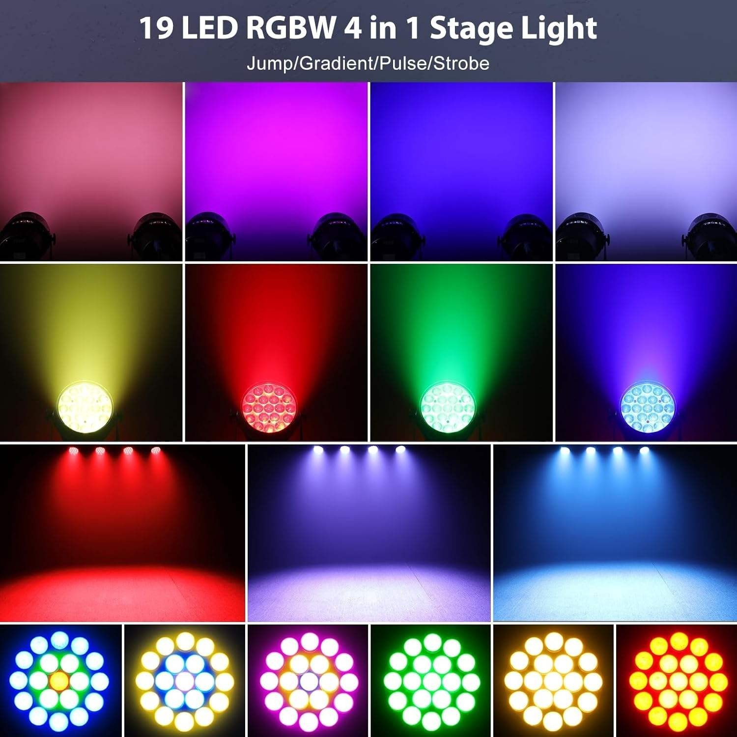 DMX 19x15W RGBW 4in1 Led Zoom Par Light 10-40 degree DJ Show Party Stage Uplight