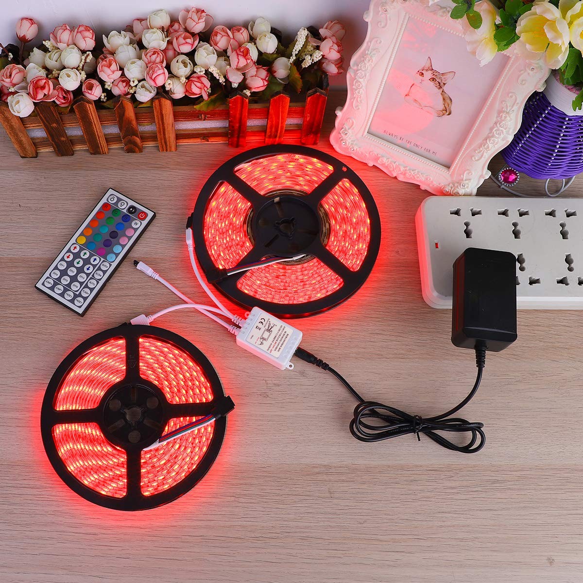 BZONE RGB LED Controller 2-Port 4Pin Dual Output with 44 Keys IR LED Light Re…