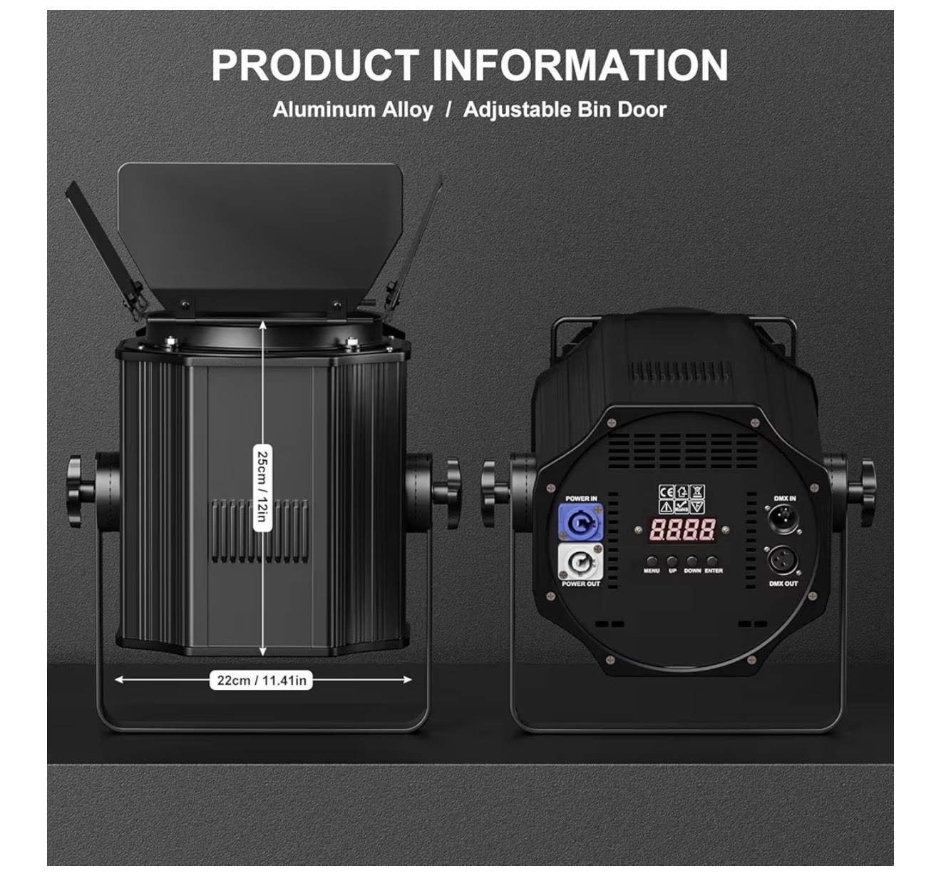 Stage Light With Barn Doors 200W Cob LED 2 In 1 Cool White & Warm White
