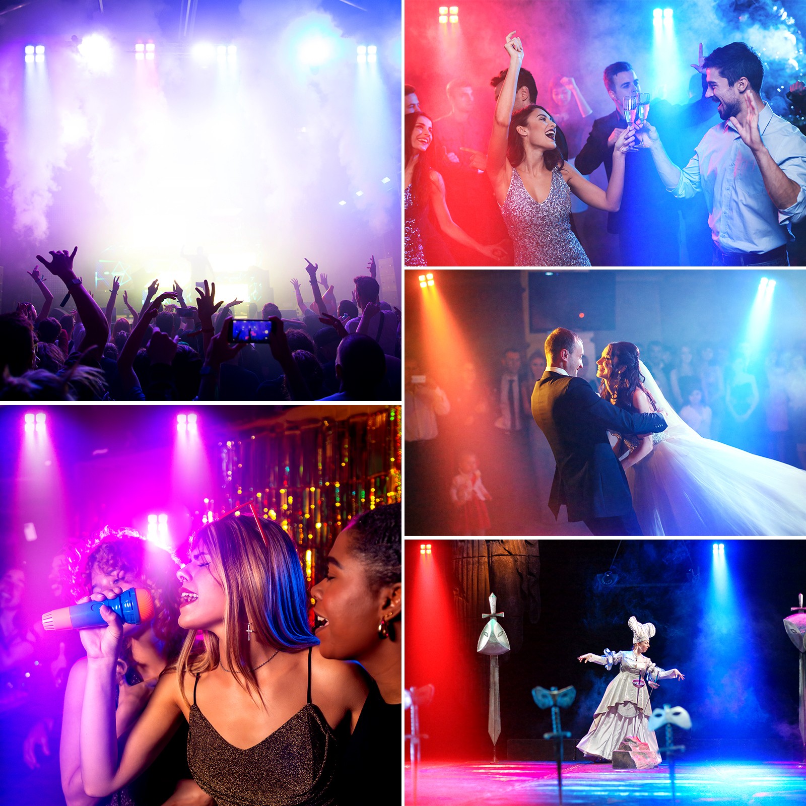 RGBWA UV Par Can Light 4LED 100W 16M Colors 5200mAh Battery Wireless DMX