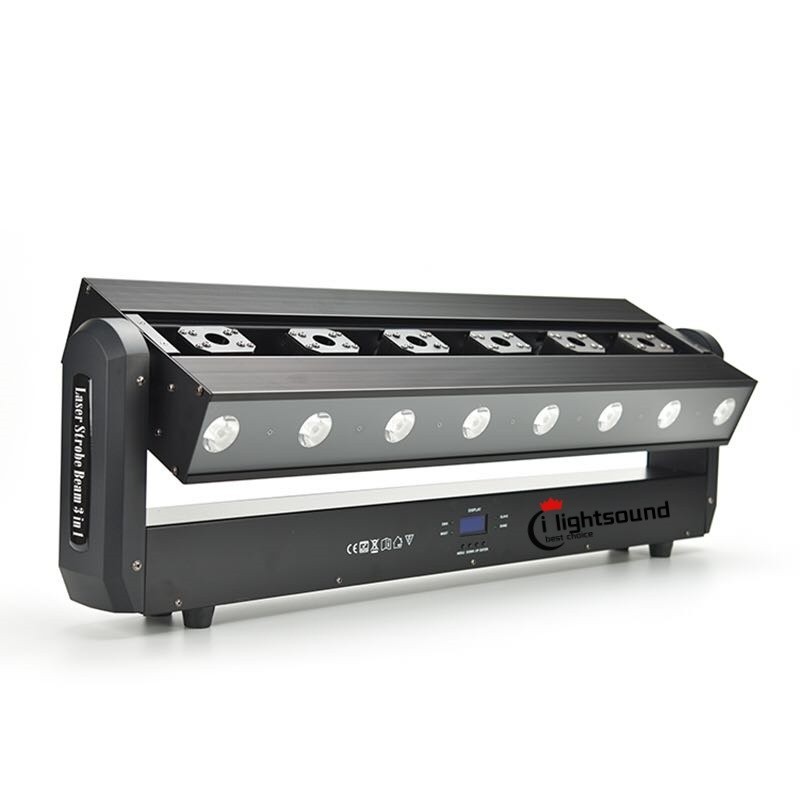 6 eyes 500mW laser RGB LED strobe Bar beam Amber moving head light for stage