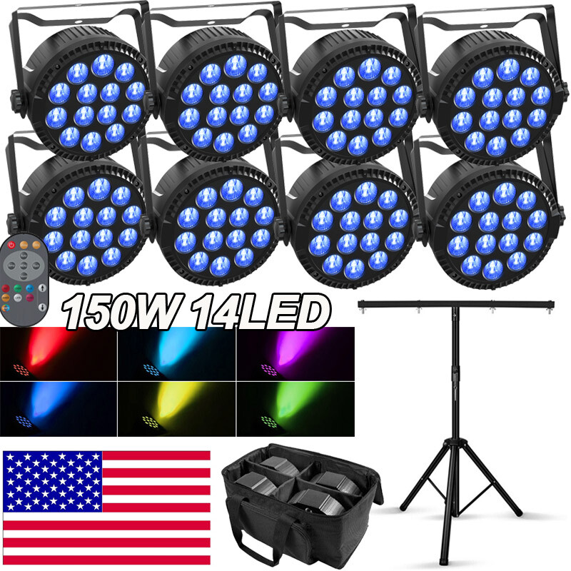 140W LED Stage Par Light DMX RGBW 4 in1 Beam DJ Disco Washer Bar Lights + Tripod